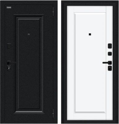 Дверь Браво Сьют МФ/SBlack Букле черное/White Silk