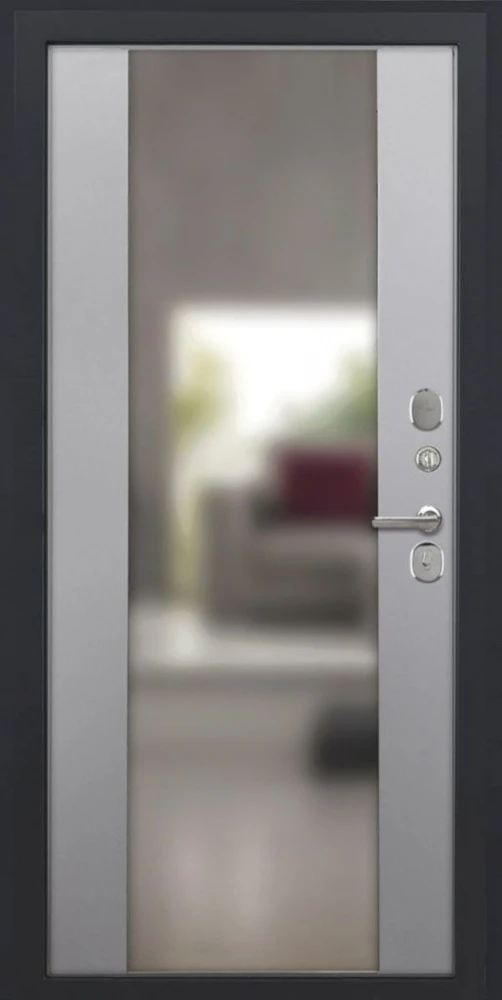 Входная дверь ДвериПРО Квадро Алиса (16мм, ПВХ Софт грей, зеркало) DPRO227551 внутренняя сторона